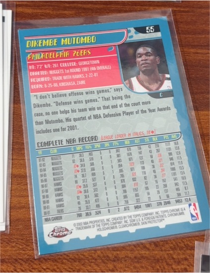 2002 Topps Chrome #55 Dikembe Mutombo — front