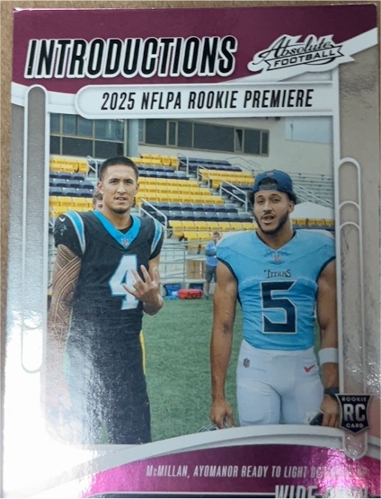 2025 Panini Absolute Introductions #I-TMN Tetairoa McMillan & Elic Ayomanor Rookie Card — front