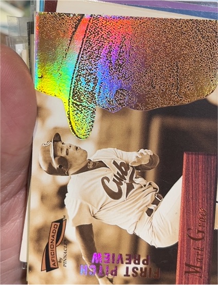 1996 Pinnacle Aficionado #52 Mark Grace — front