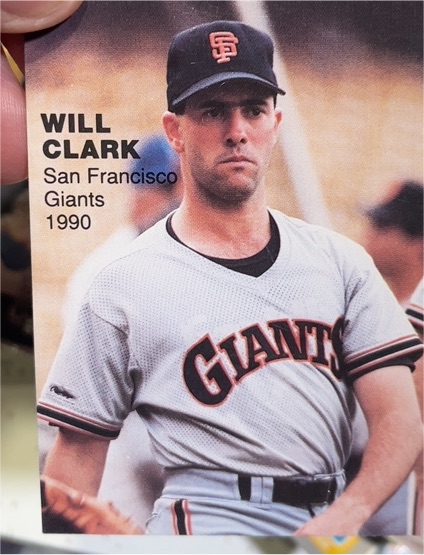 1990 Action Superstars #5 Will Clark — front