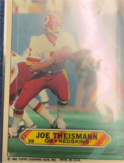 1983 Topps Sticker #29 Joe Theismann — front