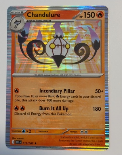 2025 Pokémon TCG Scarlet & Violet #018 Chandelure — front
