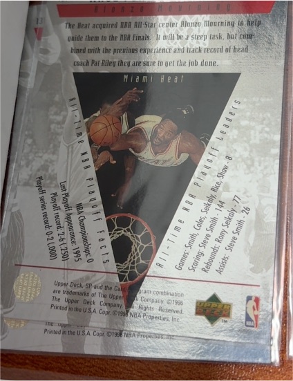 1994-95 Upper Deck #33 Alonzo Mourning — front