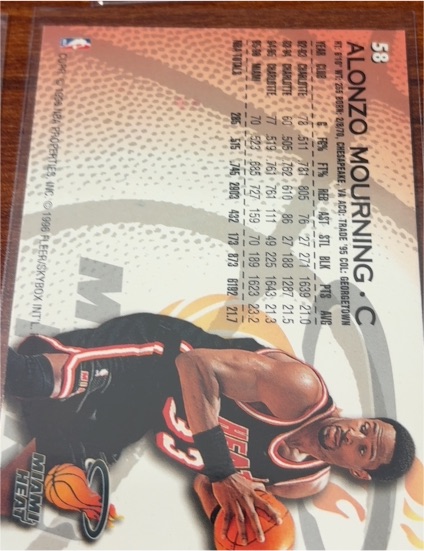 1999-00 Skybox Metal #58 Alonzo Mourning — front