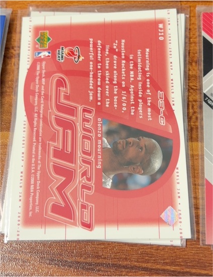 2000-01 Upper Deck MVP World Jam #WJ10 Alonzo Mourning — front