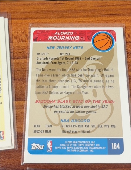 2003 Topps Bazooka #164 Alonzo Mourning — front