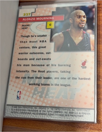 2000 Topps Finest #237 Alonzo Mourning — front