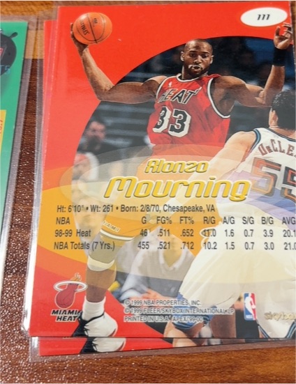 1999-00 SkyBox Apex #111 Alonzo Mourning — front