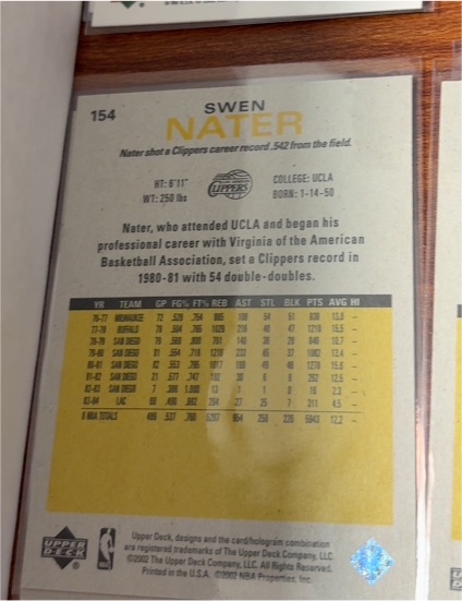 1991-92 Upper Deck #154 Swen Nater — front