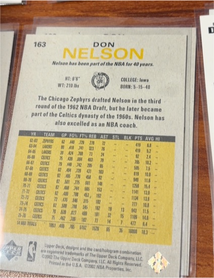 2002 Upper Deck #163 Don Nelson — front