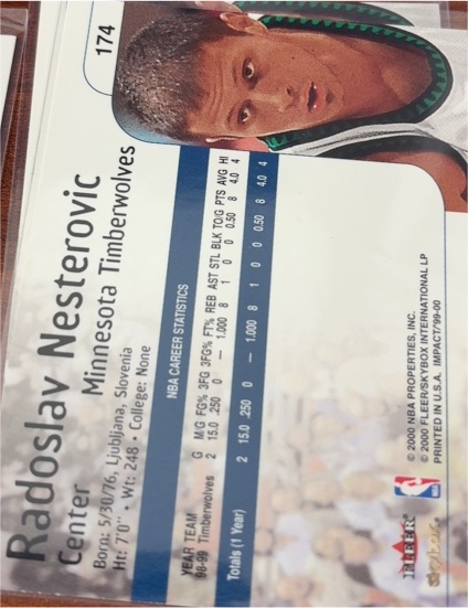 1999-00 Skybox Impact #174 Radoslav Nesterovic — front