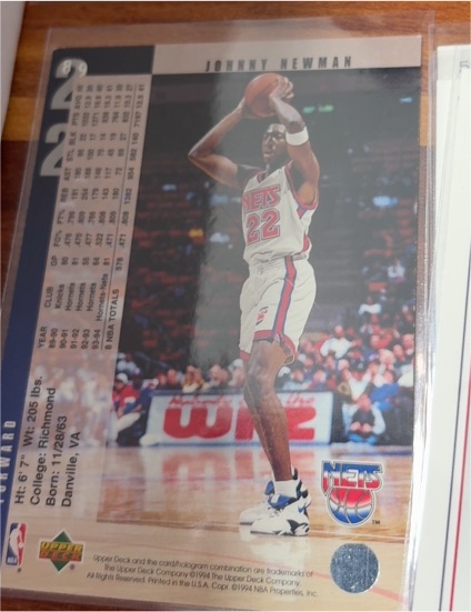 1994-95 Upper Deck #89 Johnny Newman — front