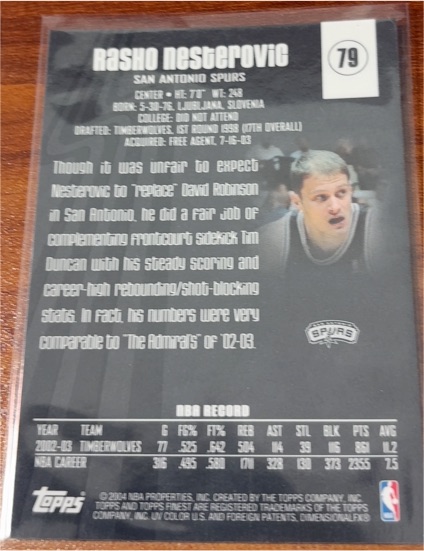 2004 Topps #79 Rasho Nesterovic — front