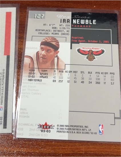 2002-03 Fleer Box Score #127 Ira Newble — front