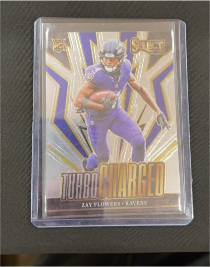 2023 Panini Select #TUR-ZFL Zay Flowers Turbocharged Rookie — front