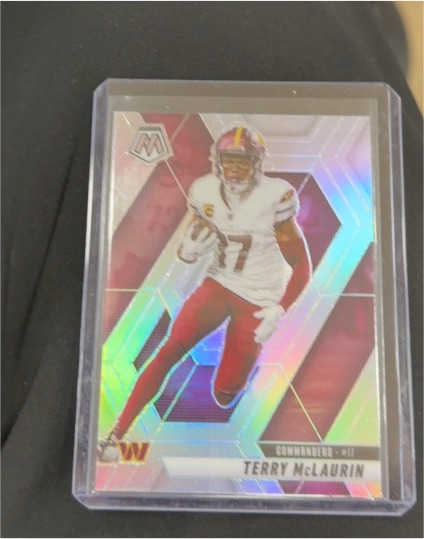 2025 Panini Mosaic #182 Terry McLaurin Silver Prizm — front