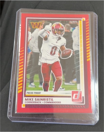 2025 Donruss #38 Mike Sainristil Press Proof Red Washington Commanders — front