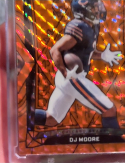 2024 Panini Prizm #48 D.J. Moore Orange Lazer Chicago Bears — front