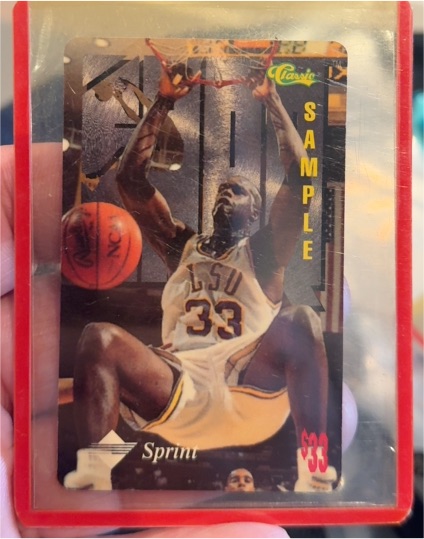 1995 Classic Sprint $33 Shaquille O'Neal LSU Phone Card Sample — front