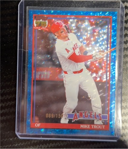 2026 Topps Series 1 #T91-1 Mike Trout 1991 Crackle Parallel — front