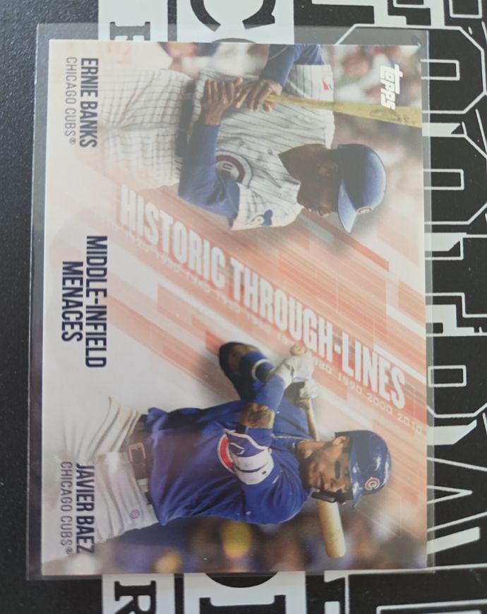 2019 Topps #HTL-11 Javier Baez / Ernie Banks Historic Through-Lines — front