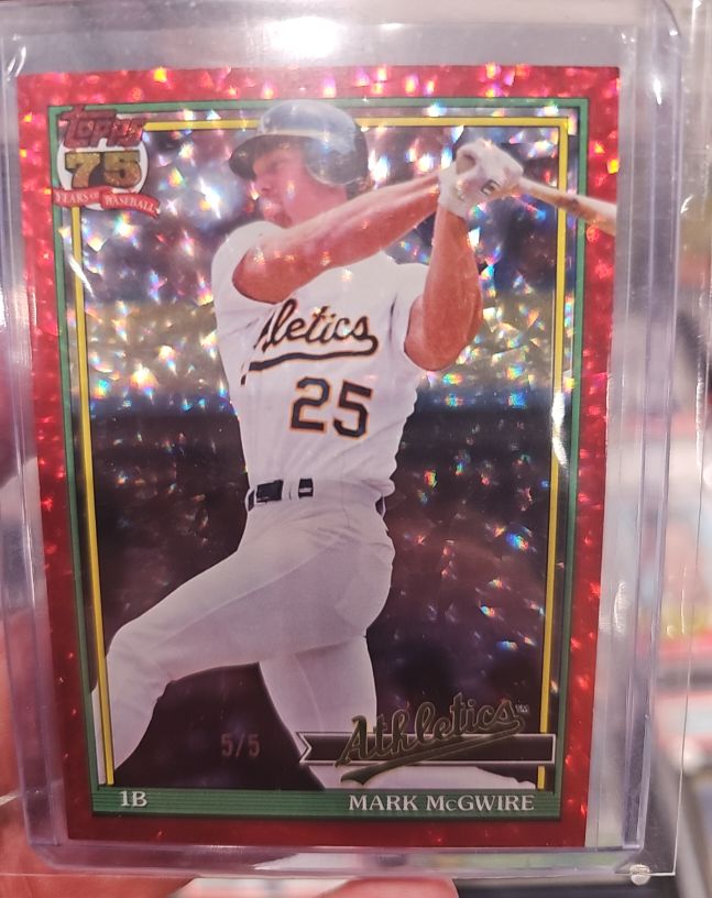 2026 Topps #T91-44 Mark McGwire 1991 Topps 35th Anniversary Crackle Foil — front