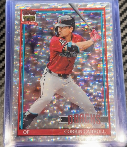 2026 Topps Series 1 #T91-58 Corbin Carroll 1991 Insert Crackle Foil Parallel — front
