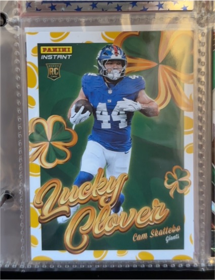 2025 Panini Instant #19 Cam Skattebo Lucky Clover — front