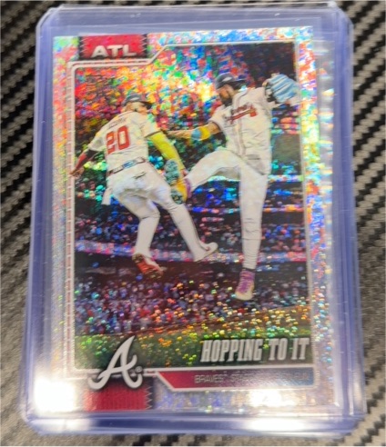 2026 Topps Series 1 #118 Hopping to It Acuna Jr/Ozuna Atlanta Braves Sand Glitter — front