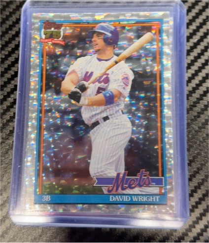2026 Topps Series 1 #T91-66 David Wright 1991 35th Anniversary Crackle Foil Mets — front