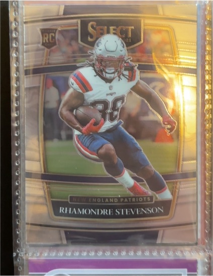 2021 Panini Select #75 Rhamondre Stevenson Rookie Card — front