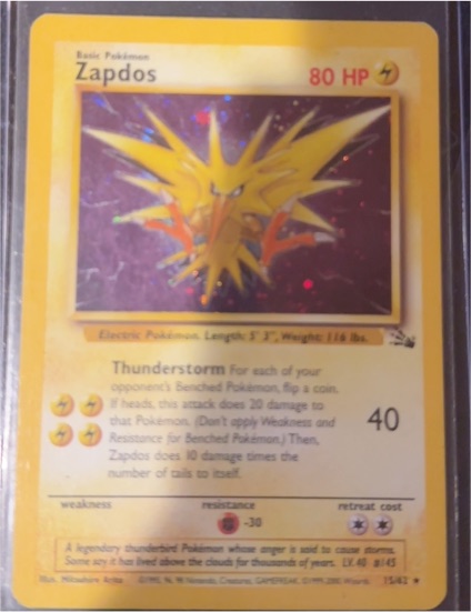 1999 Pokémon #30 Zapdos — front