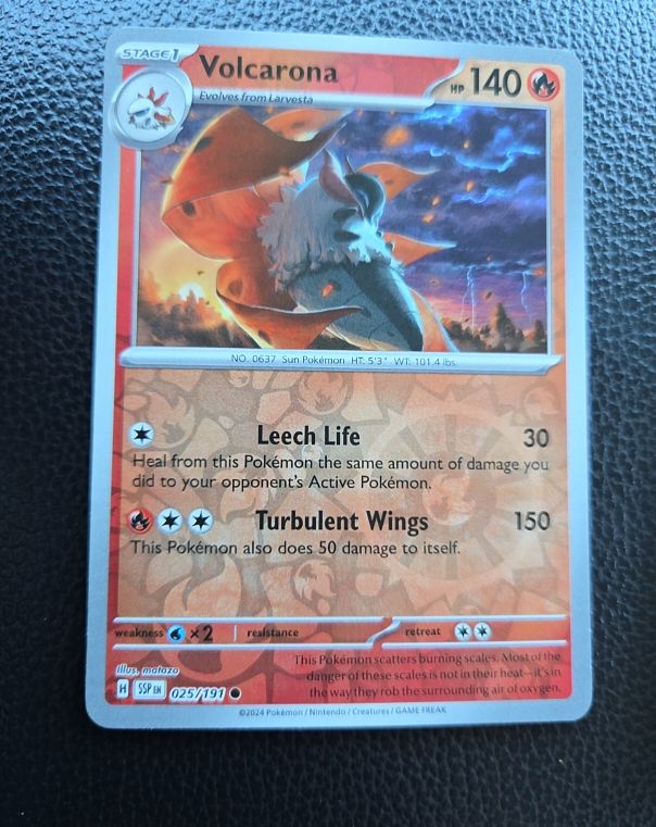 2024 Pokémon SV08: Surging Sparks #025 Volcarona — front