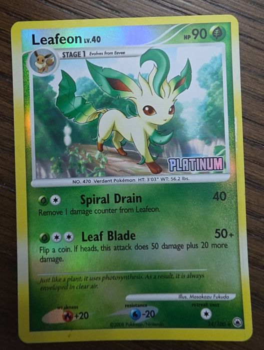 2008 Pokémon Platinum #24 Leafeon — front