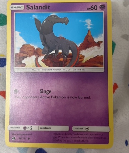 2017 Pokemon Crimson Invasion #46 Salandit — front