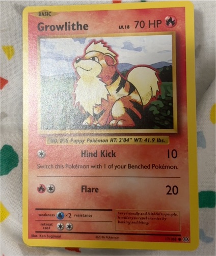 2016 Pokemon XY Evolutions #17 Growlithe — front