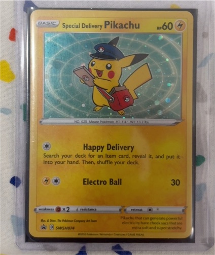 2020 Pokemon Center Special Delivery Pikachu SWSH074 — front