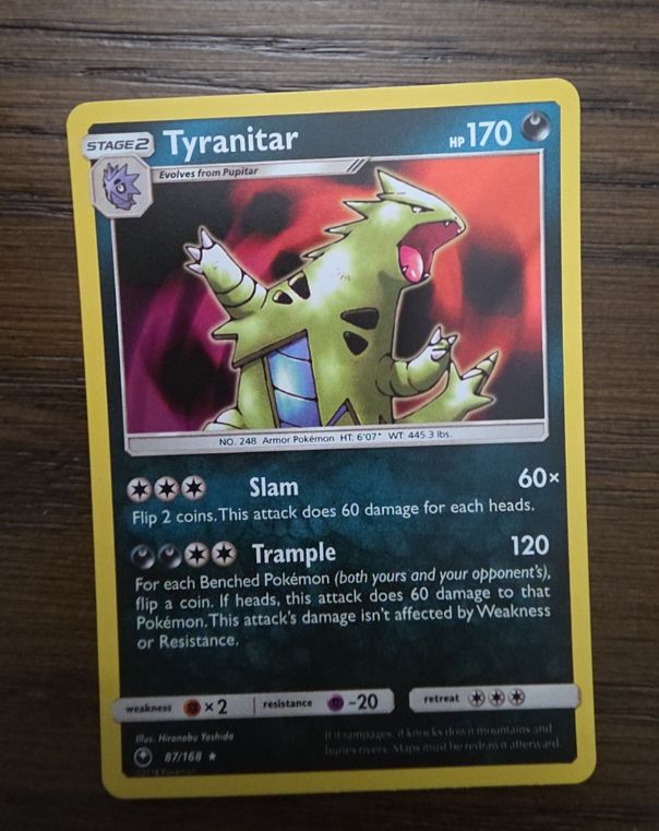 2018 Pokémon Sun & Moon Celestial Storm #87 Tyranitar — front
