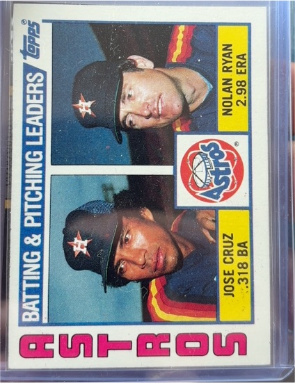 1984 Topps #66 Astros Leaders / Checklist (Jose Cruz / Nolan Ryan) — front