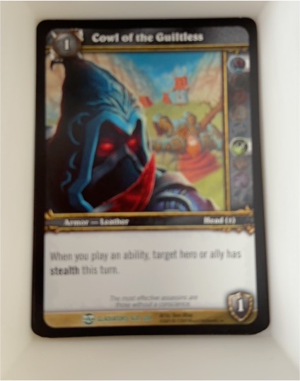 2009 World of Warcraft TCG Blood of Gladiators #160 Cowl of the Guiltless — front