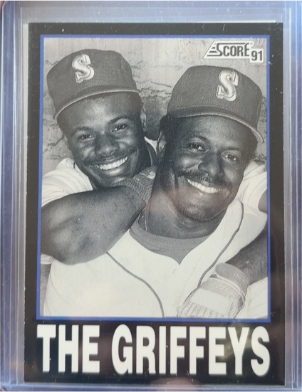 1991 Score #841 The Griffeys Ken Griffey Jr. and Ken Griffey Sr. — front