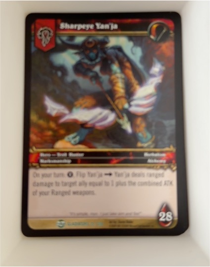 World of Warcraft TCG Sharpeye Yan'ja #15/208 Blood of the Gladiators — front