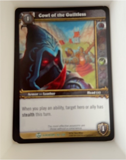 2009 World of Warcraft TCG Blood of the Gladiators #160 Cowl of the Guiltless — front