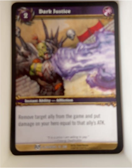 World of Warcraft TCG Blood of the Gladiators #70 Dark Justice — front