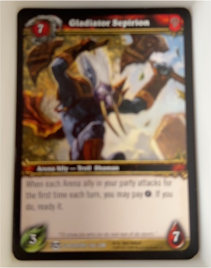 World of Warcraft TCG Blood of Gladiators #130 Gladiator Sepirion — front