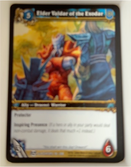 World of Warcraft TCG Blood of Gladiators #98/20 Elder Valdar of the Exodar — front