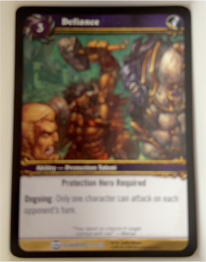 2009 World of Warcraft TCG Blood of Gladiators #77 Defiance — front