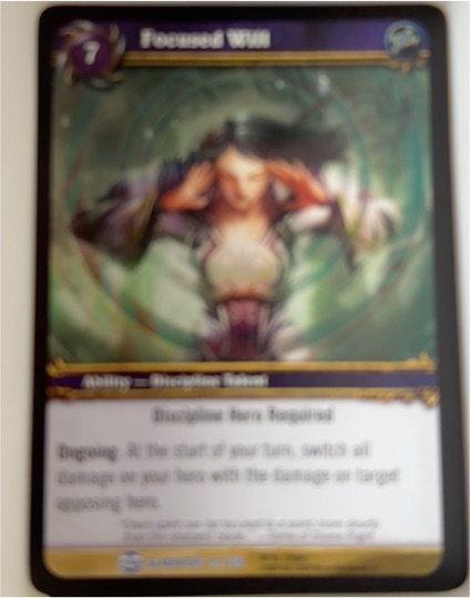 World of Warcraft TCG Focused Will #49/208 — front
