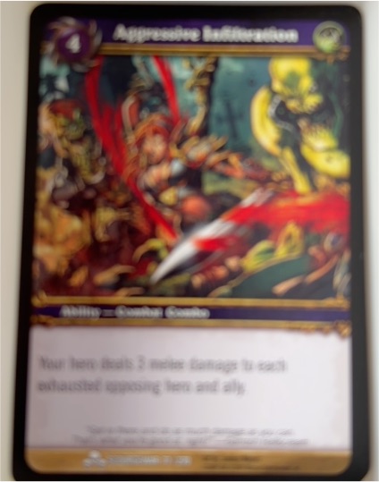 2009 World of Warcraft TCG Scourgewar #77 Aggressive Infiltration — front