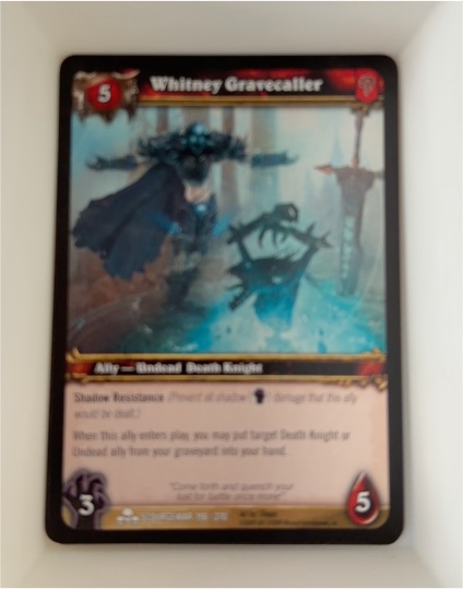 World of Warcraft TCG Scourgewar #198 Whitney Gravecaller — front